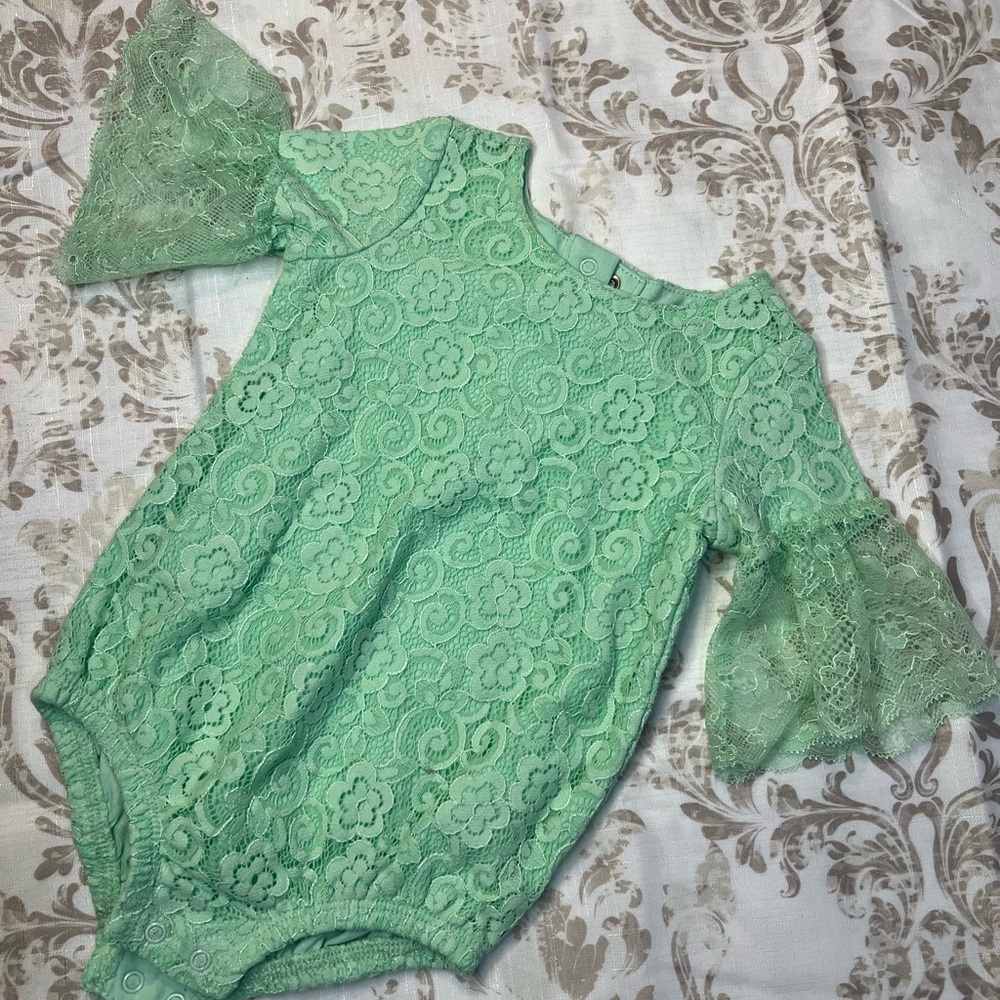 Baby Cat & Jack~Mint ~Lace~Bell Sleeves ~Bohemian~ Princess~ Bridgerton~Y2K ~